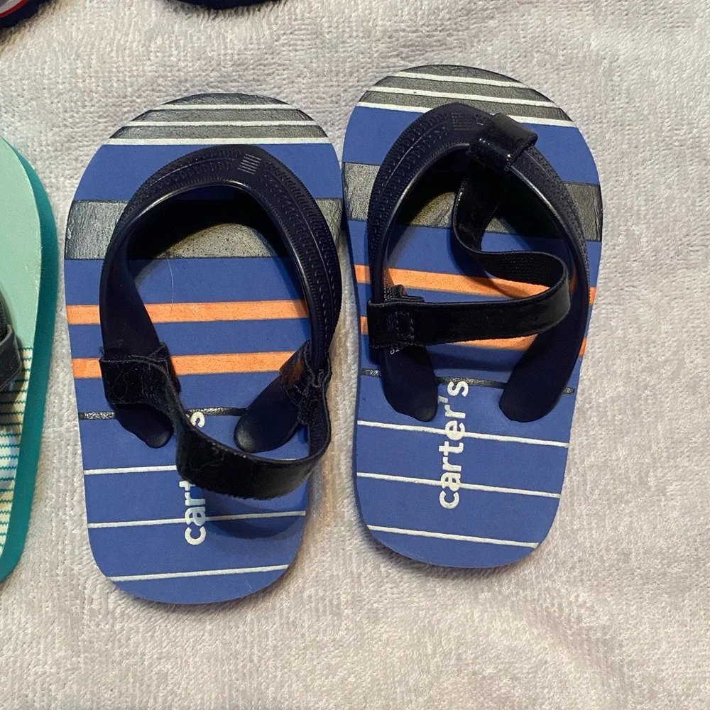 Carter's Baby Flip Flops - Navy, Teal, and Orange